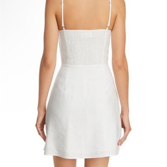 Lost and Wander Double-Tie Mini Dress in white size small - Picture 3 of 5